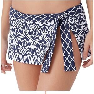 NWOT Tommy Bahamas Skirted Side Tie Bikini Bottom Navy / White Size XL